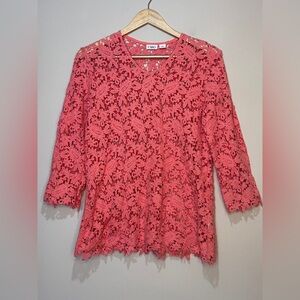 Cato Women's Coral Lace Blouse